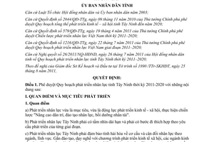 Quyết định 35/2011/QĐ-UBND phê duyệt Quy hoạch phát triển nhân lực tỉnh Tây Ninh