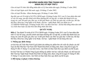 Nghị quyết 11/2011/NQ-HĐND khen thưởng tác giả nhóm tác giả đạt Giải báo chí Trần Mai Ninh Thanh Hóa