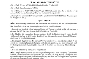 Quyết định 20/2011/QĐ-UBND tiêu chí học sinh dân tộc bán trú trên tỉnh Phú Thọ