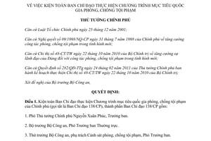 Quyết định 1618/QĐ-TTg kiện toàn Ban Chỉ đạo thực hiện Chương trình