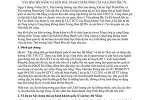 Thông báo 342/TB-BGTVT kết luận Thứ trưởng thường trực Ngô Thịnh Đức