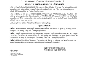 Quyết định 470/QĐ-TCLN-VP Quy chế chi tiêu nội bộ và quản lý, sử dụng