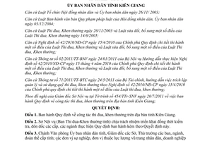 Quyết định 33/2011/QĐ-UBND Quy định công tác thi đua, khen thưởng Kiên Giang