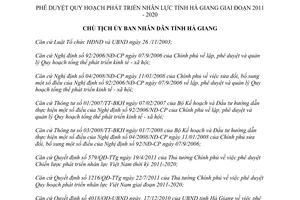 Quyết định 2022/QĐ-UBND 2011 Quy hoạch phát triển nhân lực tỉnh Hà Giang 2011 2020