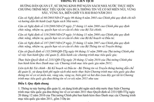 Thông tư liên tịch 131/2011/TTLT-BTC-BKH&ĐT-BTTTT hướng dẫn chế độ quản lý