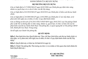 Quyết định 861/QĐ-BXD Quy chế thực hiện kiểm soát thủ tục hành chính