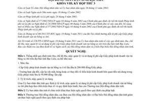 Nghị quyết 09/2011/NQ-HĐND  lệ phí cấp Giấy phép kinh doanh vận tải bằng xe ôtô