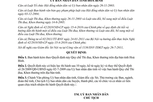 Quyết định 20/2011/QĐ-UBND thi đua khen thưởng trên địa bàn tỉnh Hòa Bình