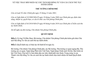 Quyết định 1651/QĐ-TTg  nhân sự Chủ tịch Hội đồng Tư vấn cải cách thủ tục hành