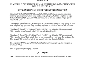 Quyết định 1382/QĐ-BNN-TC  phê duyệt Kế hoạch sử dụng kinh phí khảo sát