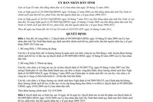 Quyết định 36/2011/QĐ-UBND sửa đổi Quyết định 09/2009/QĐ-UBND