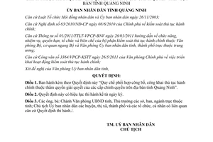 Quyết định 2995/2011/QĐ-UBND Quy chế phối hợp công bố công khai thủ tục