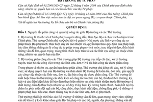 Quyết định 3958/QĐ-BTP  phân công công tác của Bộ trưởng