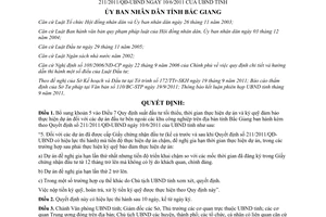 Quyết định 336/2011/QĐ-UBND Quy định suất đầu tư tối thiểu, thời gian thực hiện