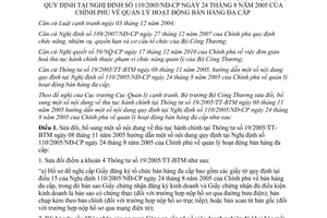 Thông tư 35/2011/TT-BCT sửa đổi thủ tục hành chính tại Thông tư 19/2005/TT-BTM