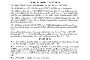 Quyết định 2419/QĐ-UBND Chương trình Phát triển cây trồng, vật nuôi