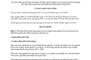 Quyết định 2751/QĐ-UBND 2011 phát triển ngành công nghiệp hỗ trợ Bình Dương