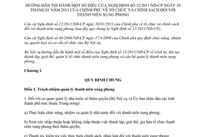 Thông tư 11/2011/TT-BNV hướng dẫn Nghị định 12/2011/NĐ-CP  tổ chức và chính sách
