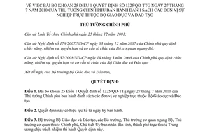 Quyết định 1670/QĐ-TTg danh sách đơn vị sự nghiệp trực thuộc Bộ Giáo dục và Đào