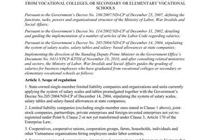 Circular No. 25/2011/TT-BLDTBXH guiding salary grading for business employees