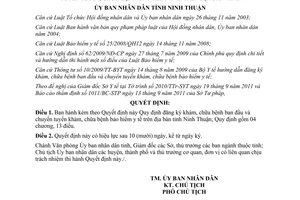 Quyết định 50/2011/QĐ-UBND đăng ký khám, chữa bệnh ban đầu và chuyển