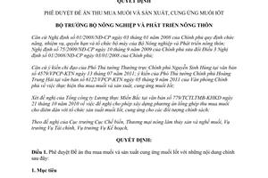 Quyết định 2227/QĐ-BNN-CB  phê duyệt Đề án thu mua muối