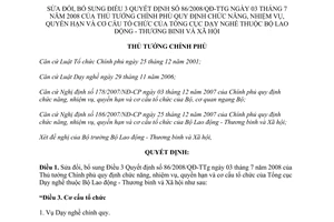 Quyết định 53/2011/QĐ-TTg sửa đổi Điều 3 Quyết định 86/2008/QĐ-TTg