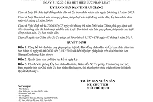 Quyết định 1694/QĐ-UBND năm 2011 danh mục văn bản hết hiệu lực An Giang