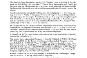 Chỉ thị 17/2011/CT-UBND phòng cháy trong xây dựng công trình tỉnh Bắc Kạn