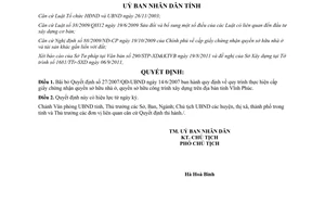 Quyết định 2555/QĐ-UBND bãi bỏ Quyết định 27/2007/QĐ-UBND