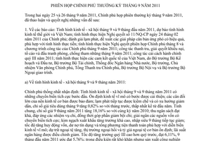 Nghị quyết 94/NQ-CP  phiên họp Chính phủ thường kỳ tháng 9