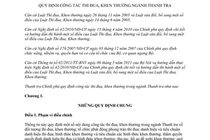 Thông tư 10/2011/TT-TTCP công tác thi đua, khen thưởng ngành thanh tra