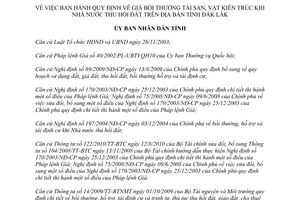 Quyết định 26/2011/QĐ-UBND giá bồi thường tài sản, vật kiến trúc