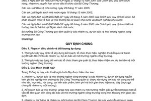 Thông tư 36/2011/TT-BCT dự án bảo vệ môi trường ngành công thương