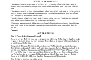 Thông tư 16/2011/TT-BTP phân cấp quản lý tài chính, tài sản nhà nước