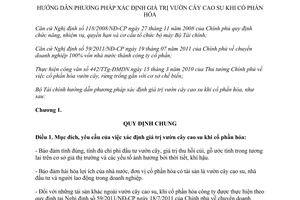 Thông tư 132/2011/TT-BTC hướng dẫn phương pháp xác định giá trị vườn cây cao su