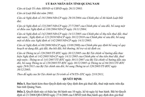 Quyết định 31/2011/QĐ-UBND đơn giá thuê đất, mặt nước