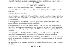 Quyết định 26/2011/QĐ-UBND  trình tự, thủ tục kiểm kê bắt buộc đất đai