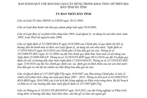 Quyết định 30/2011/QĐ-UBND Quy chế bán đấu giá cây đứng trong khai thác gỗ