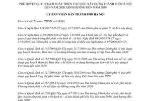 Quyết định 4524/QĐ-UBND phê duyệt dự án Quy hoạch phát triển vật liệu xây dựng