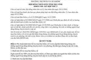 Nghị quyết 06/2011/NQ-HĐND phê chuẩn định mức hỗ trợ mua bảo hiểm y tế