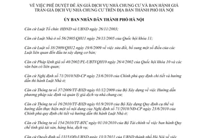 Quyết định 4520/QĐ-UBND  phê duyệt Đề án giá dịch vụ nhà chung cư