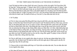 Chỉ thị 20/2011/CT-UBND triển khai thi hành Luật Thi hành án hình sự Hà Tĩnh