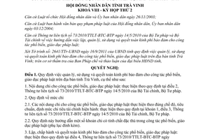 Nghị quyết 05/2011/NQ-HĐND quản lý kinh phí phổ biến giáo dục pháp luật Trà Vinh