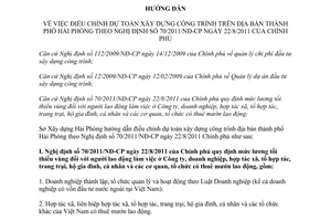 Hướng dẫn 93/SXD-KTXD điều chỉnh dự toán xây dựng công trình