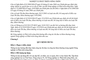 Thông tư 63/2011/TT-BNNPTNT hướng dẫn công tác thi đua khen thưởng trong ngành