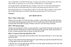 Thông tư 24/2011/TT-BKHCN thực thi Hiệp định hàng rào kỹ thuật trong thương mại