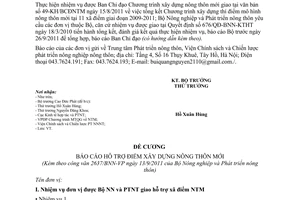 Công văn 2637/BNN-VP tổng kết Chương trình xây dựng mô hình nông thôn mới