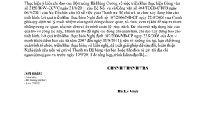 Công văn 358/TTR-THHC báo cáo tình hình, kết quả thực hiện Nghị định 107