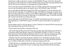 Công văn 96/BXD-KTQH thiết kế cơ sở Dự án đầu tư xây dựng